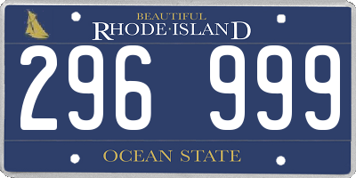 RI license plate 296999