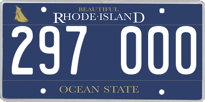 RI license plate 297000