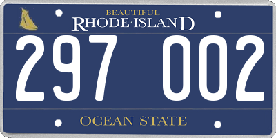 RI license plate 297002