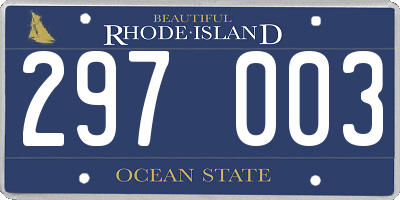 RI license plate 297003