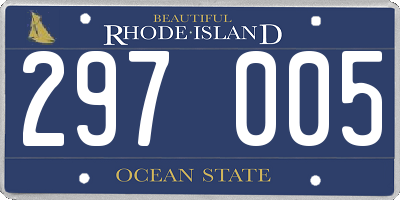 RI license plate 297005