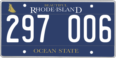 RI license plate 297006
