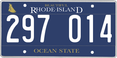 RI license plate 297014