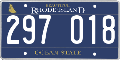 RI license plate 297018
