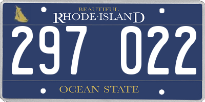 RI license plate 297022
