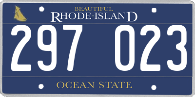 RI license plate 297023
