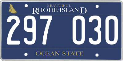 RI license plate 297030