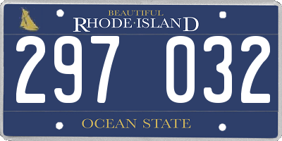 RI license plate 297032