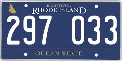 RI license plate 297033