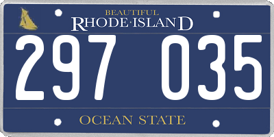 RI license plate 297035