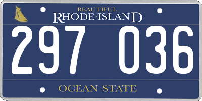 RI license plate 297036