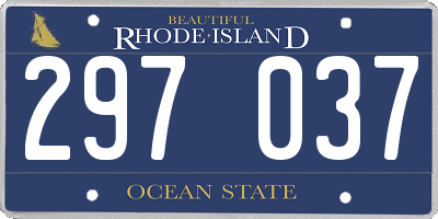 RI license plate 297037