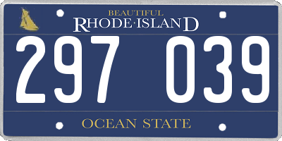 RI license plate 297039