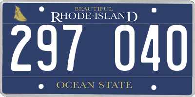 RI license plate 297040