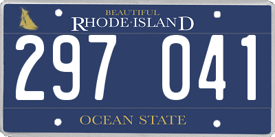 RI license plate 297041
