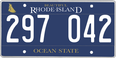 RI license plate 297042