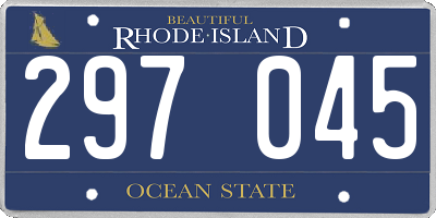 RI license plate 297045