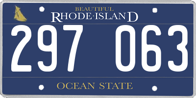 RI license plate 297063