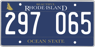 RI license plate 297065