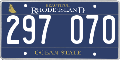 RI license plate 297070