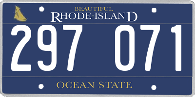RI license plate 297071