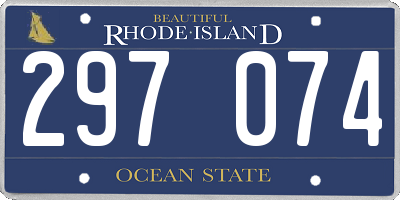 RI license plate 297074