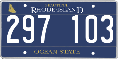 RI license plate 297103