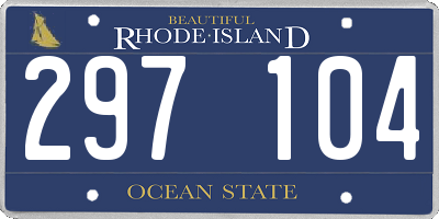 RI license plate 297104
