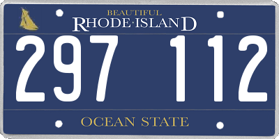 RI license plate 297112