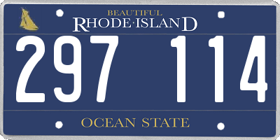 RI license plate 297114