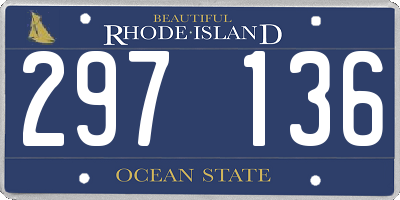RI license plate 297136