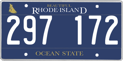 RI license plate 297172