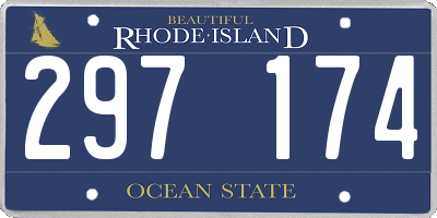 RI license plate 297174