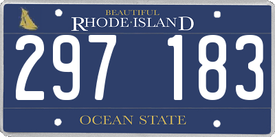 RI license plate 297183