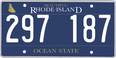 RI license plate 297187