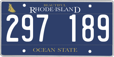 RI license plate 297189