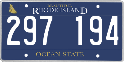 RI license plate 297194
