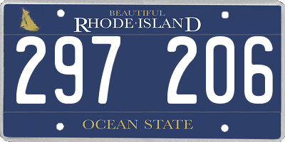 RI license plate 297206