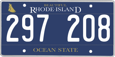 RI license plate 297208