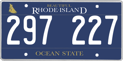 RI license plate 297227