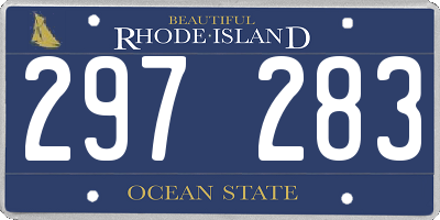 RI license plate 297283