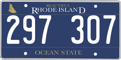 RI license plate 297307
