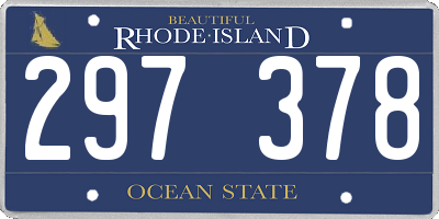 RI license plate 297378