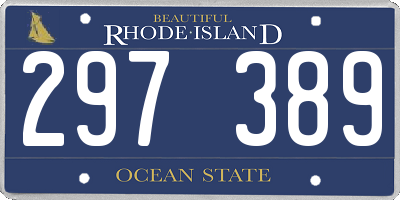 RI license plate 297389