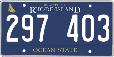 RI license plate 297403