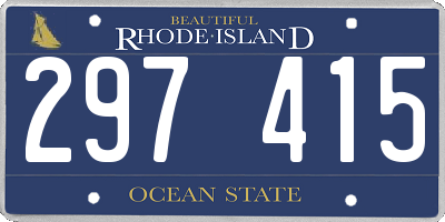 RI license plate 297415