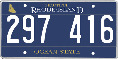 RI license plate 297416
