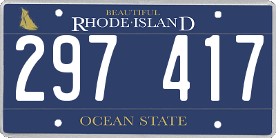 RI license plate 297417