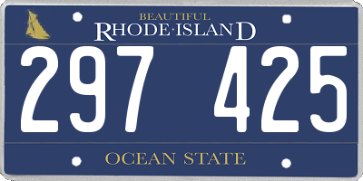 RI license plate 297425