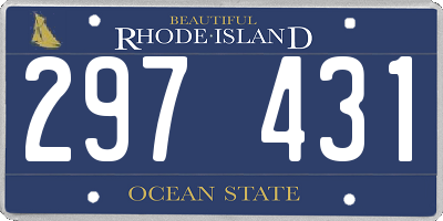 RI license plate 297431